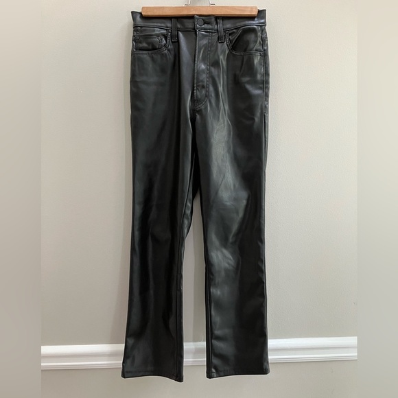 Mother Faux Leather High-Waisted Rider Ankle Women’s Size 27 Black Cropped Pants - Picture 4 of 16